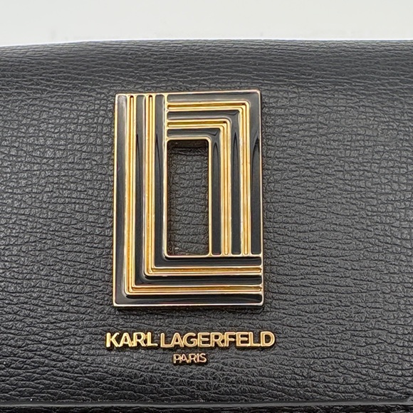Karl Lagerfeld Black Clutch with Multicolor Accents - Picture 7 of 8